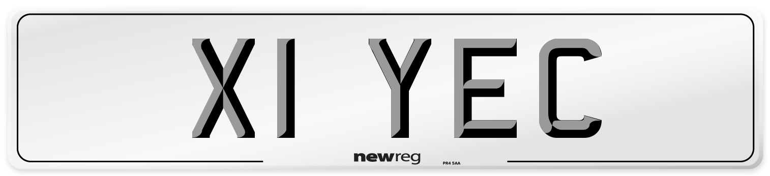 X1 YEC Number Plate from New Reg